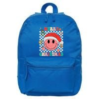 Retro Merry Christmas Happy Face Leopard Smile Face Trendy Gift 16 in Basic Backpack
