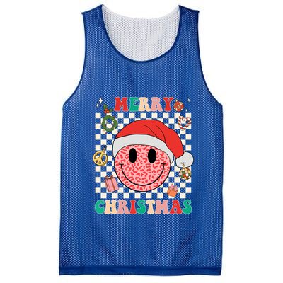 Retro Merry Christmas Happy Face Leopard Smile Face Trendy Gift Mesh Reversible Basketball Jersey Tank