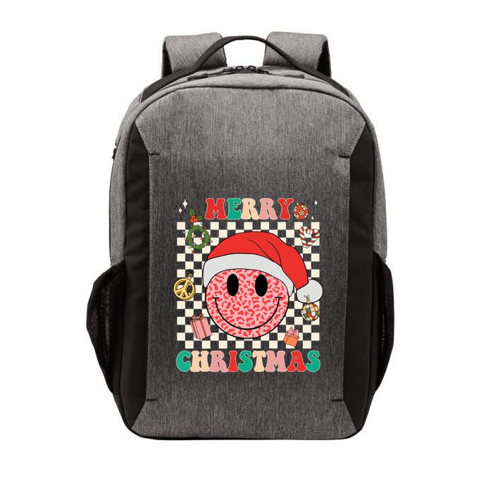 Retro Merry Christmas Happy Face Leopard Smile Face Trendy Gift Vector Backpack