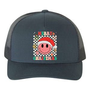 Retro Merry Christmas Happy Face Leopard Smile Face Trendy Gift Yupoong Adult 5-Panel Trucker Hat