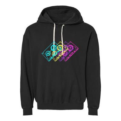 Retro Music Cassette Tapes Mixtape 80s And 90s Garment-Dyed Fleece Hoodie