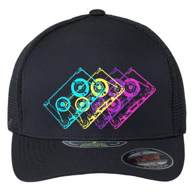 Retro Music Cassette Tapes Mixtape 80s And 90s Flexfit Unipanel Trucker Cap
