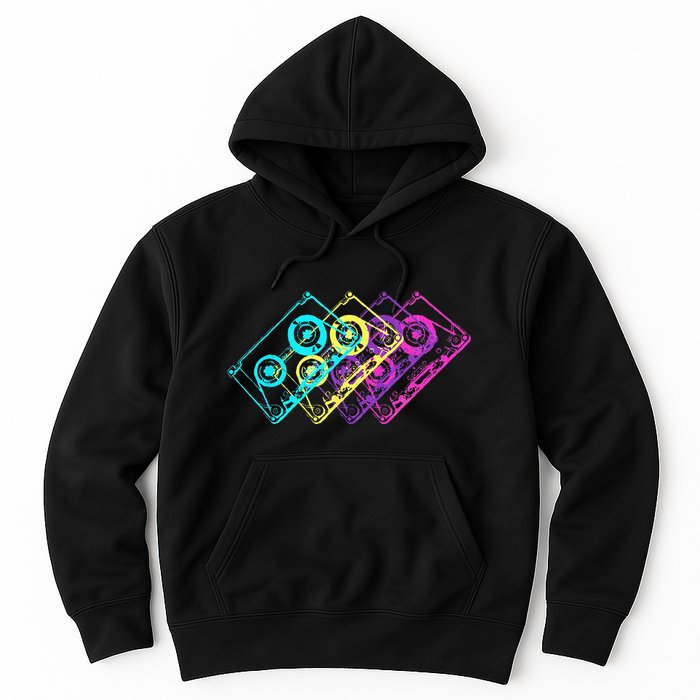 Retro Music Cassette Tapes Mixtape 80s And 90s Hoodie