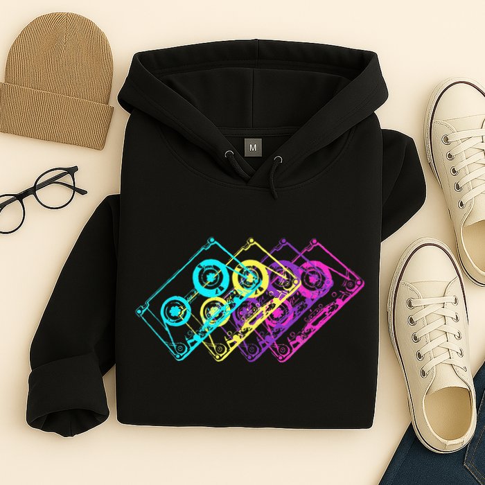 Retro Music Cassette Tapes Mixtape 80s And 90s Hoodie