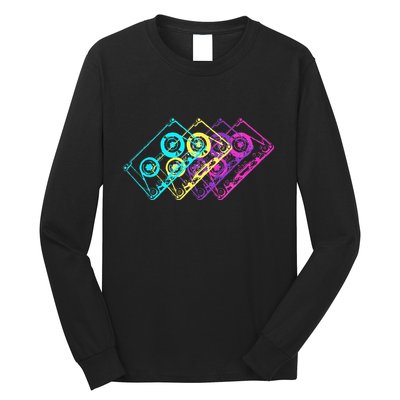 Retro Music Cassette Tapes Mixtape 80s And 90s Long Sleeve Shirt
