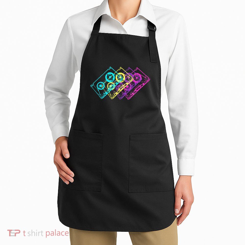 Retro Music Cassette Tapes Mixtape 80s And 90s Apron