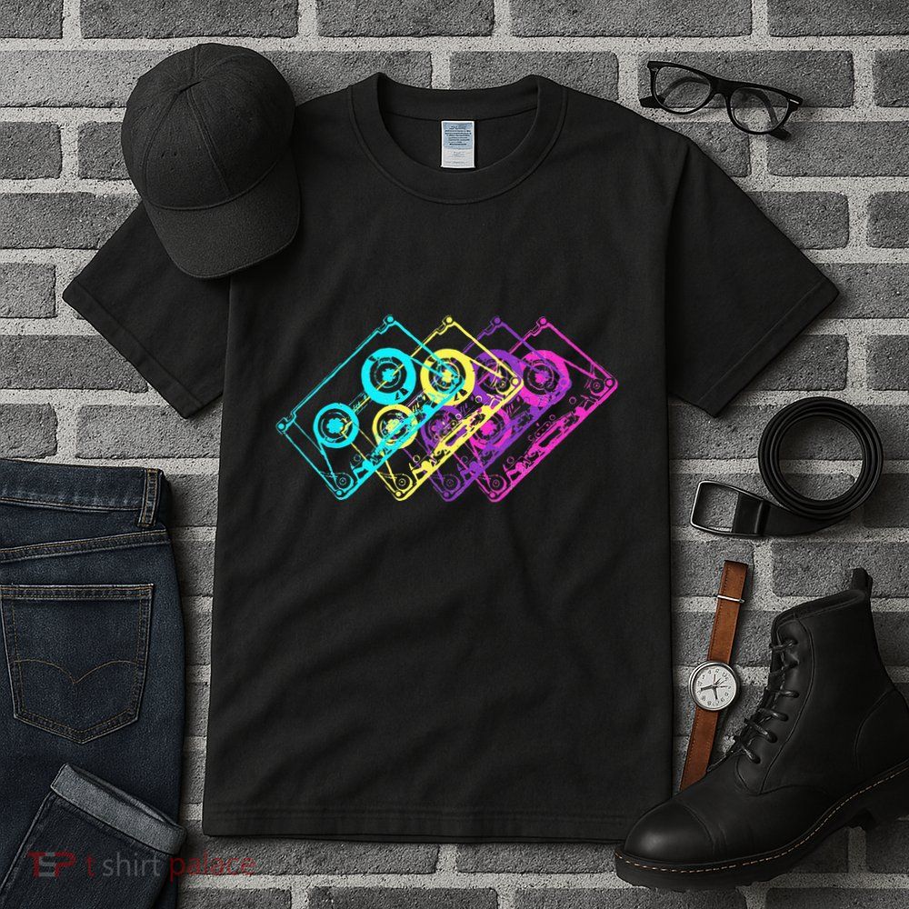 Retro Music Cassette Tapes Mixtape 80s And 90s Tall T-Shirt