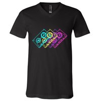 Retro Music Cassette Tapes Mixtape 80s And 90s V-Neck T-Shirt