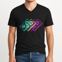 Retro Music Cassette Tapes Mixtape 80s And 90s V-Neck T-Shirt