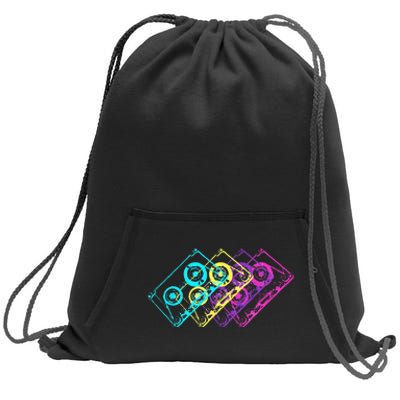 Retro Music Cassette Tapes Mixtape 80s And 90s Sweatshirt Cinch Pack Bag