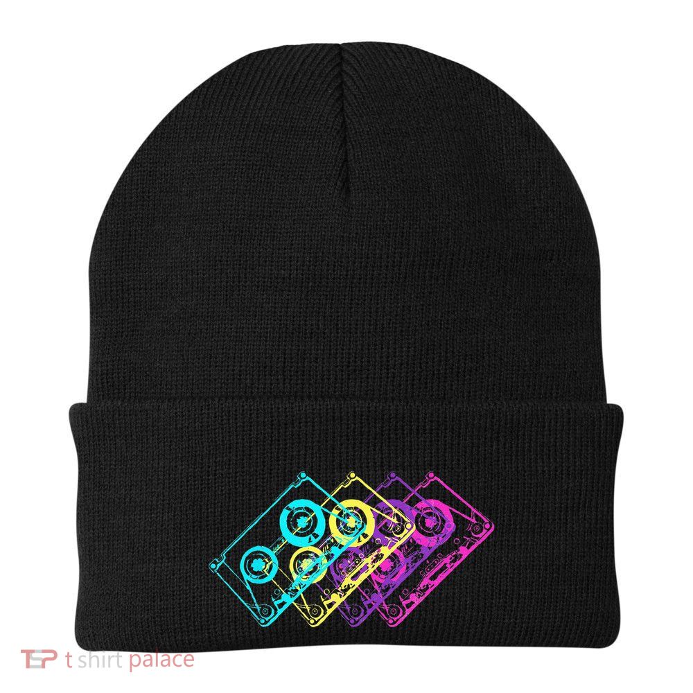 Retro Music Cassette Tapes Mixtape 80s And 90s Beanie