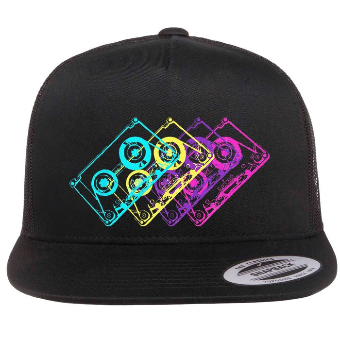 Retro Music Cassette Tapes Mixtape 80s And 90s Flatbill Hat
