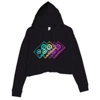 Retro Music Cassette Tapes Mixtape 80s And 90s Crop Fleece Hoodie