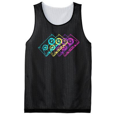 Retro Music Cassette Tapes Mixtape 80s And 90s Mesh Reversible Basketball Jersey Tank