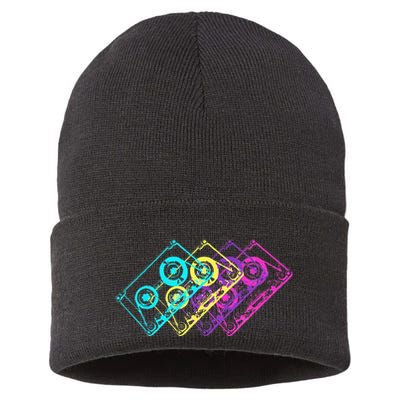 Retro Music Cassette Tapes Mixtape 80s And 90s Sustainable Knit Beanie