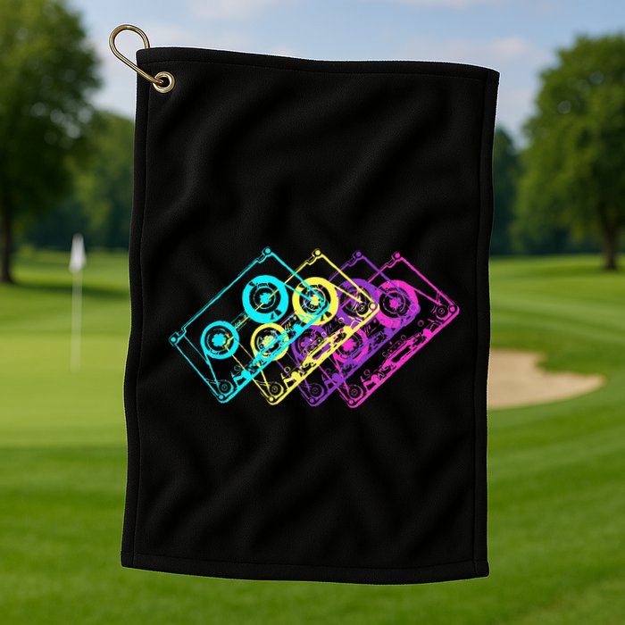 Retro Music Cassette Tapes Mixtape 80s And 90s Golf Towel