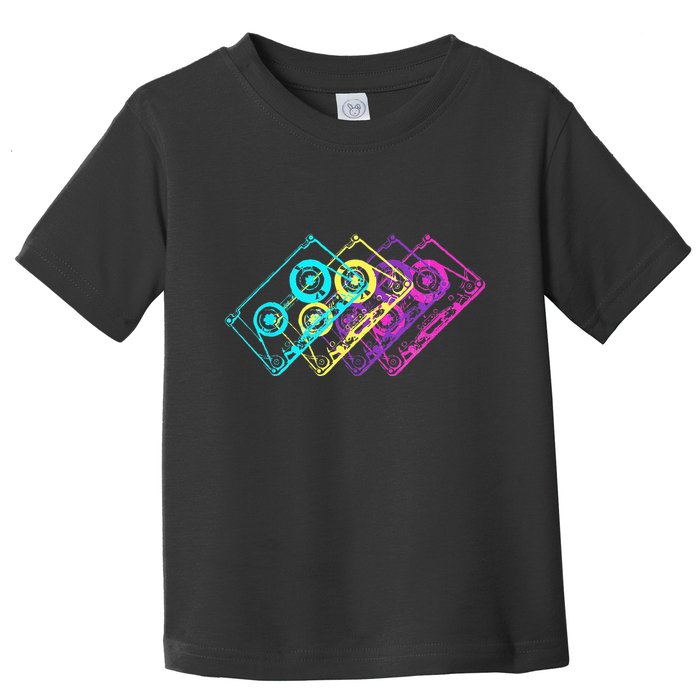 Retro Music Cassette Tapes Mixtape 80s And 90s Toddler T-Shirt