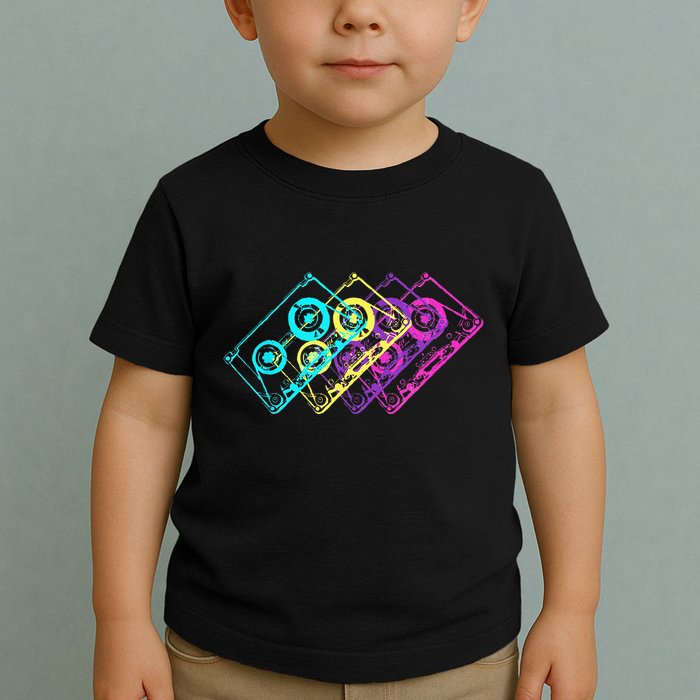 Retro Music Cassette Tapes Mixtape 80s And 90s Toddler T-Shirt