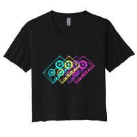 Retro Music Cassette Tapes Mixtape 80s And 90s Crop Top