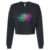 Retro Music Cassette Tapes Mixtape 80s And 90s Cropped Pullover Crew