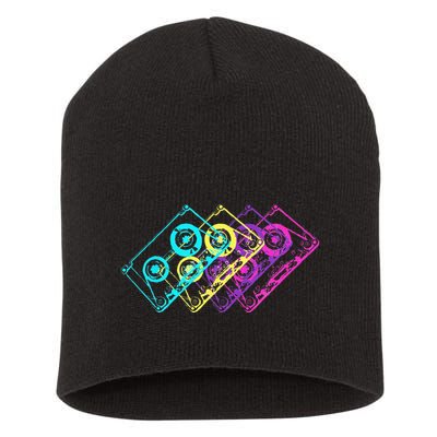 Retro Music Cassette Tapes Mixtape 80s And 90s Short Acrylic Beanie