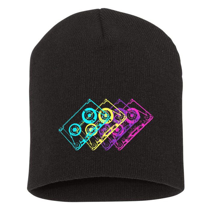 Retro Music Cassette Tapes Mixtape 80s And 90s Short Acrylic Beanie