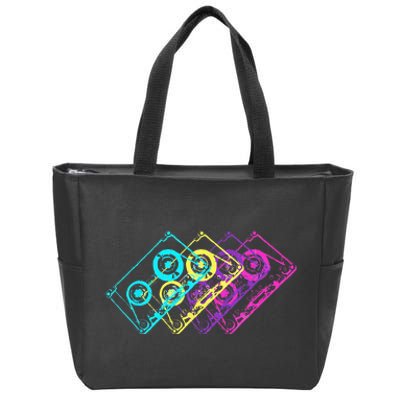 Retro Music Cassette Tapes Mixtape 80s And 90s Zip Tote Bag