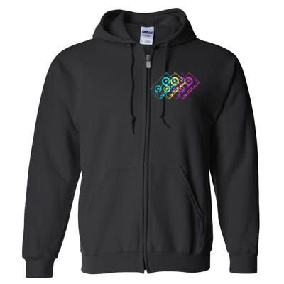 Retro Music Cassette Tapes Mixtape 80s And 90s Full Zip Hoodie