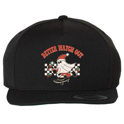 Retro Merry Christmas Hippie Better Watch Out Santa Claus Gift Wool Snapback Cap