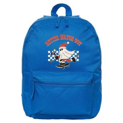 Retro Merry Christmas Hippie Better Watch Out Santa Claus Gift 16 in Basic Backpack