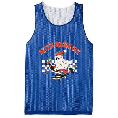 Retro Merry Christmas Hippie Better Watch Out Santa Claus Gift Mesh Reversible Basketball Jersey Tank