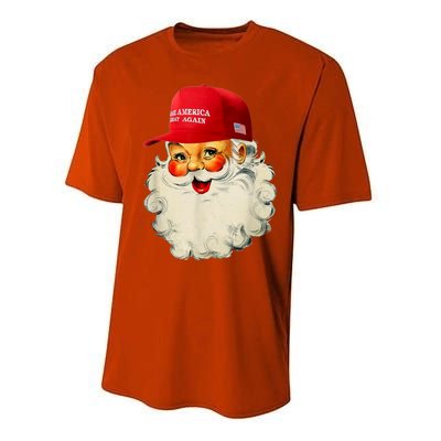 Retro Make Christmas Great Again Trump Christmas Maga Santa Gift Performance Sprint T-Shirt