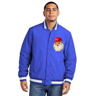 Retro Make Christmas Great Again Trump Christmas Maga Santa Gift Insulated Varsity Jacket