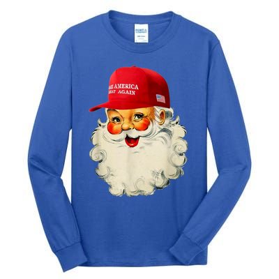 Retro Make Christmas Great Again Trump Christmas Maga Santa Gift Tall Long Sleeve T-Shirt