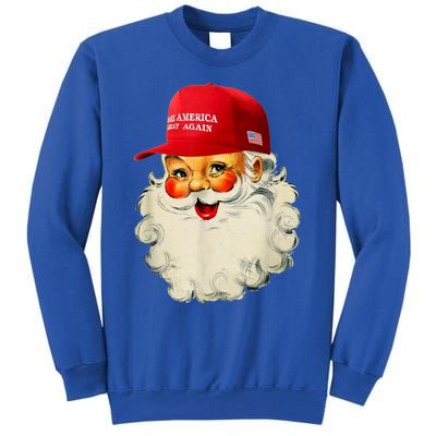 Retro Make Christmas Great Again Trump Christmas Maga Santa Gift Tall Sweatshirt