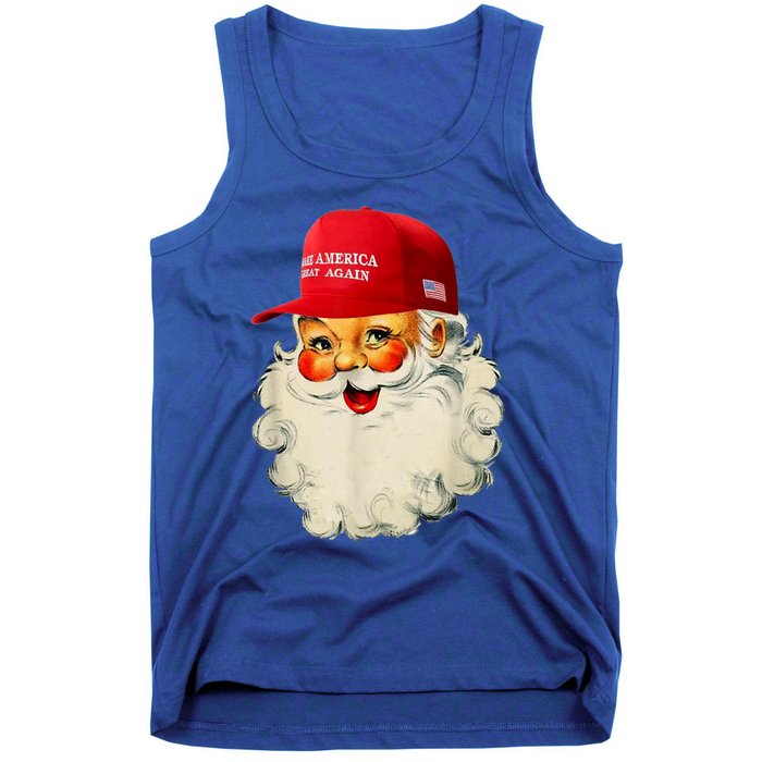 Retro Make Christmas Great Again Trump Christmas Maga Santa Gift Tank Top