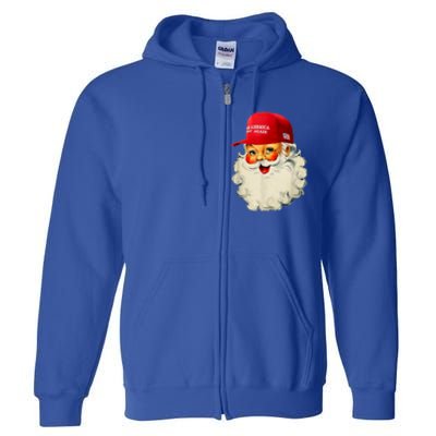 Retro Make Christmas Great Again Trump Christmas Maga Santa Gift Full Zip Hoodie