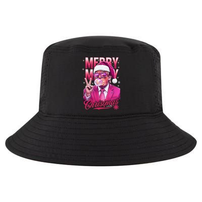 Retro Merry Christmas Funny Trump Santa Blowing Bubbles Xmas Cool Comfort Performance Bucket Hat