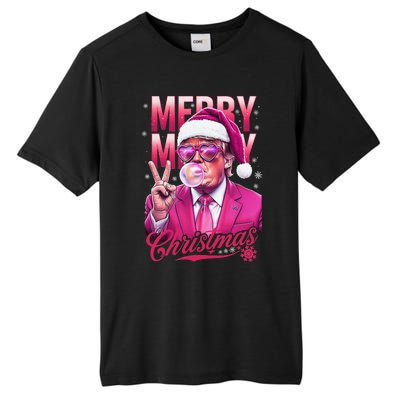 Retro Merry Christmas Funny Trump Santa Blowing Bubbles Xmas Tall Fusion ChromaSoft Performance T-Shirt