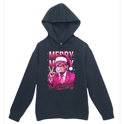 Retro Merry Christmas Funny Trump Santa Blowing Bubbles Xmas Urban Pullover Hoodie