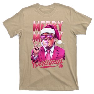 Retro Merry Christmas Funny Trump Santa Blowing Bubbles Xmas T-Shirt