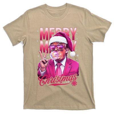 Retro Merry Christmas Funny Trump Santa Blowing Bubbles Xmas T-Shirt