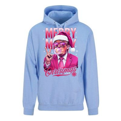 Retro Merry Christmas Funny Trump Santa Blowing Bubbles Xmas Unisex Surf Hoodie