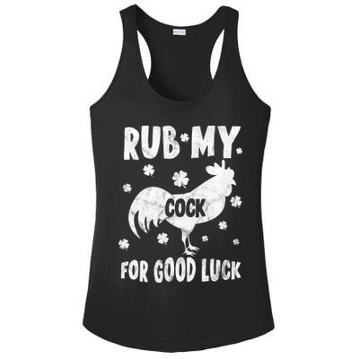 Rub My Cock For Good Lucky Funny St Patrick's Day Ladies PosiCharge Competitor Racerback Tank