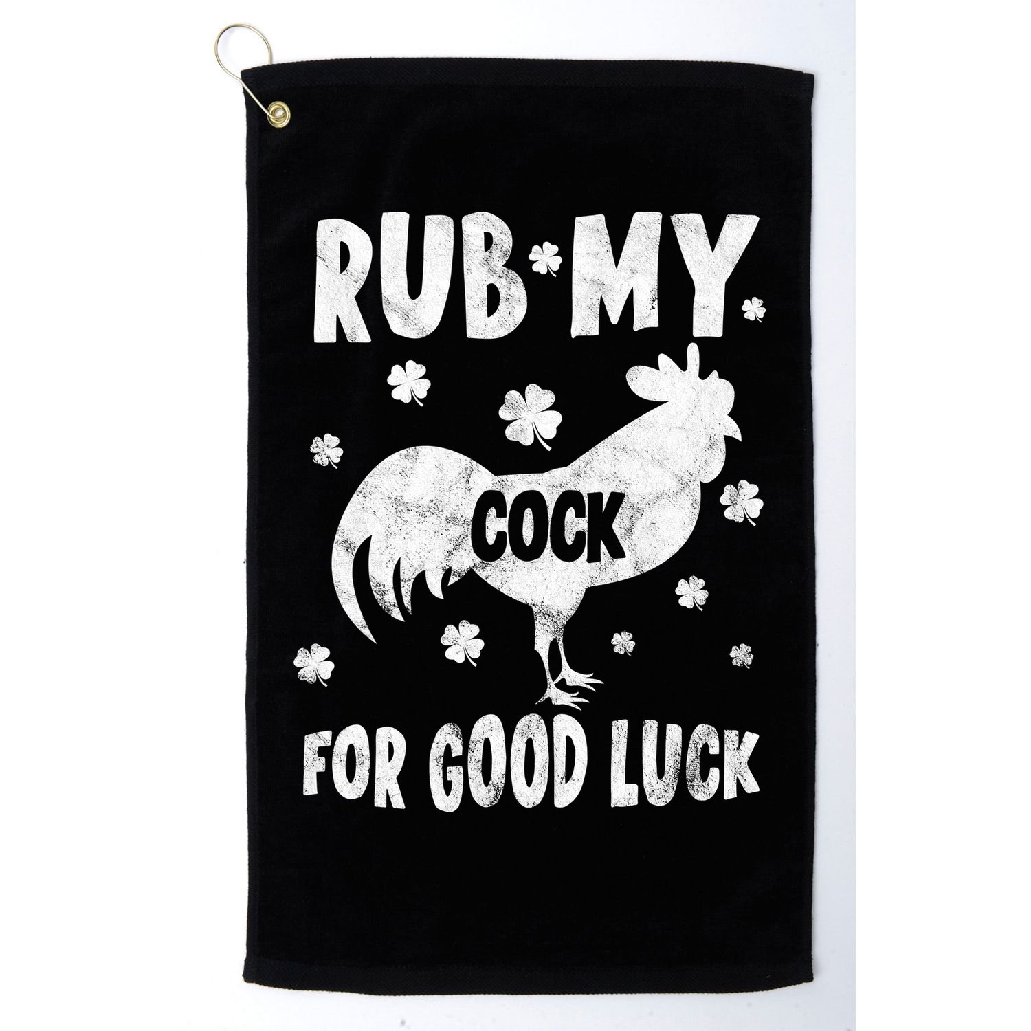 Rub My Cock For Good Lucky Funny St Patrick's Day Golf Towel