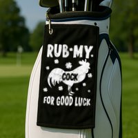Rub My Cock For Good Lucky Funny St Patrick's Day Golf Towel
