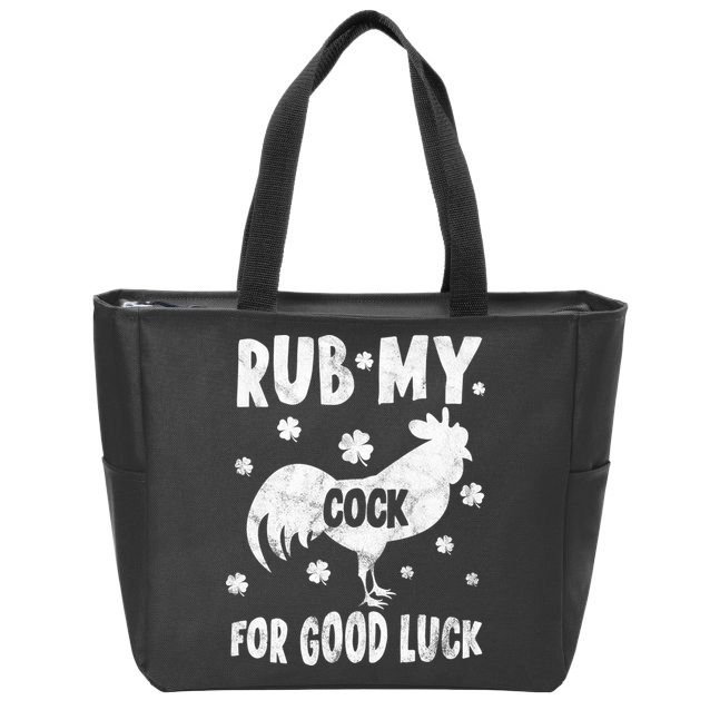 Rub My Cock For Good Lucky Funny St Patrick's Day Zip Tote Bag