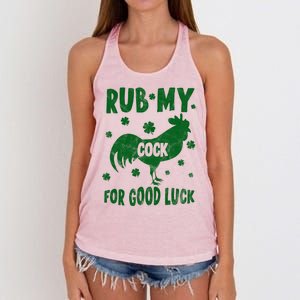 Rub My Cock For Good Lucky Funny St Patrick's Day Women's Knotted Racerback Tank