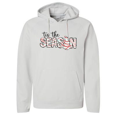 Retro Merry Christmas Tis The Season Performance Fleece Hoodie