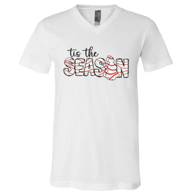 Retro Merry Christmas Tis The Season V-Neck T-Shirt